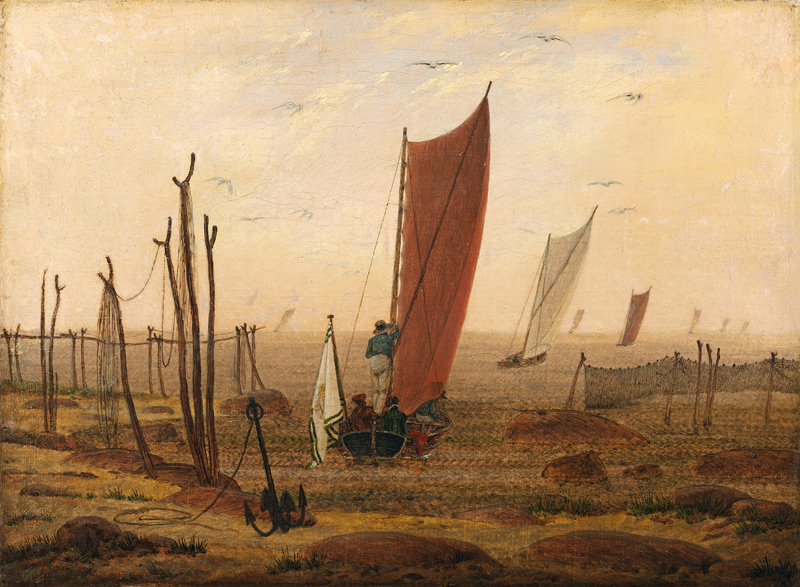 Der Morgen (Ausfahrende Boote) od Caspar David Friedrich