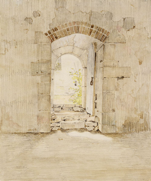 Entrance Gate to the Royal School in Meissen (pencil and w/c on paper) od Caspar David Friedrich