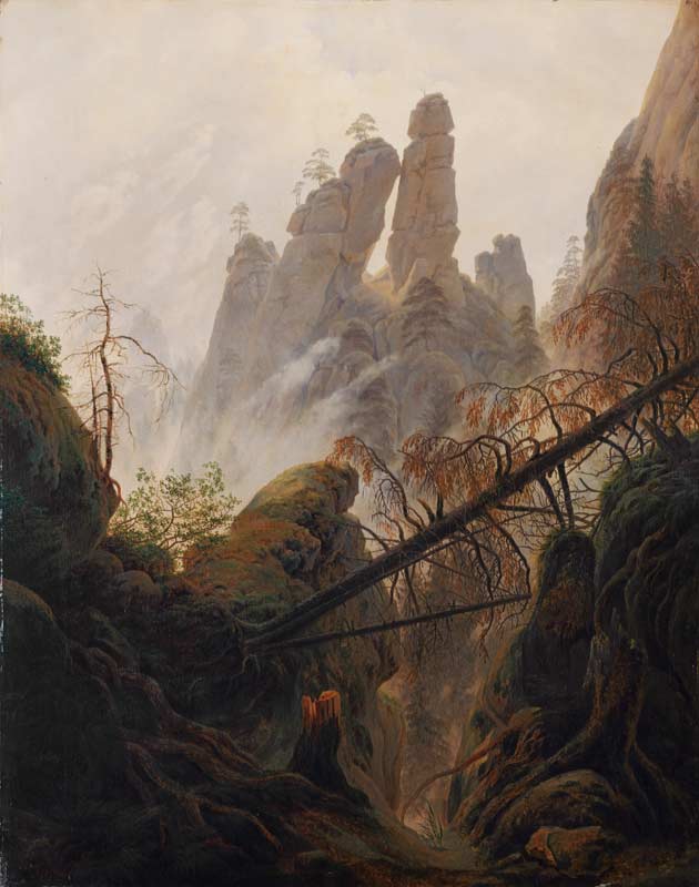 Rock ravine (ravine in the Elbsandsteingebirge) od Caspar David Friedrich