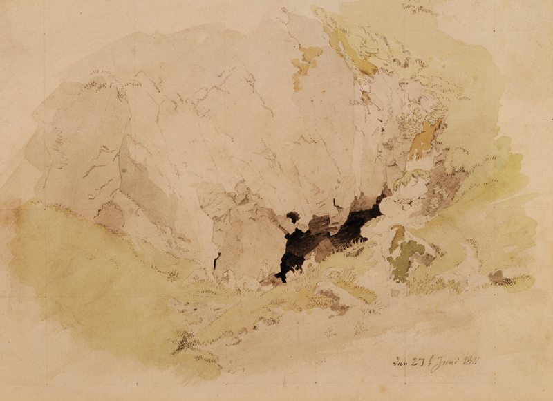 Rock cave od Caspar David Friedrich