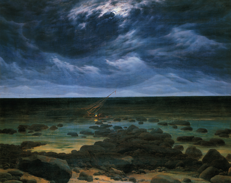 Sea coast at moonlight od Caspar David Friedrich