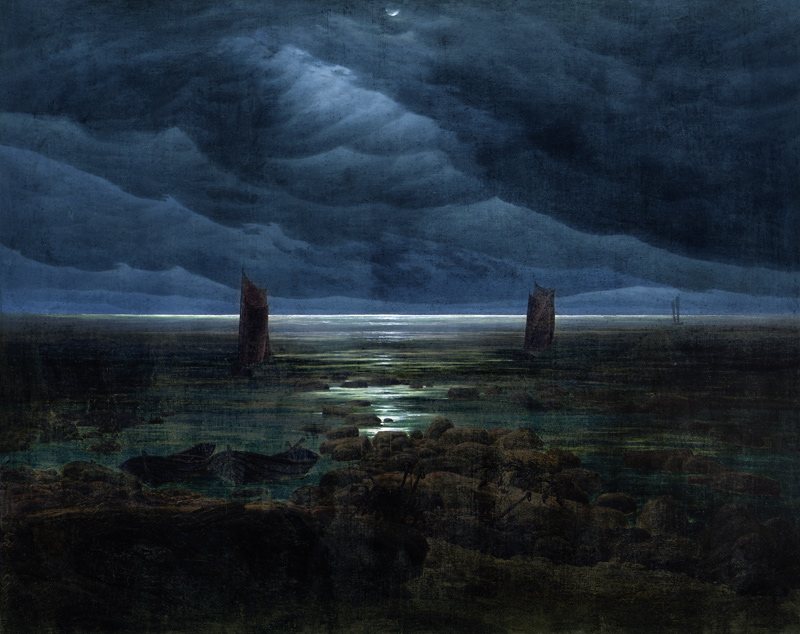 Sea Shore in Moonlight od Caspar David Friedrich