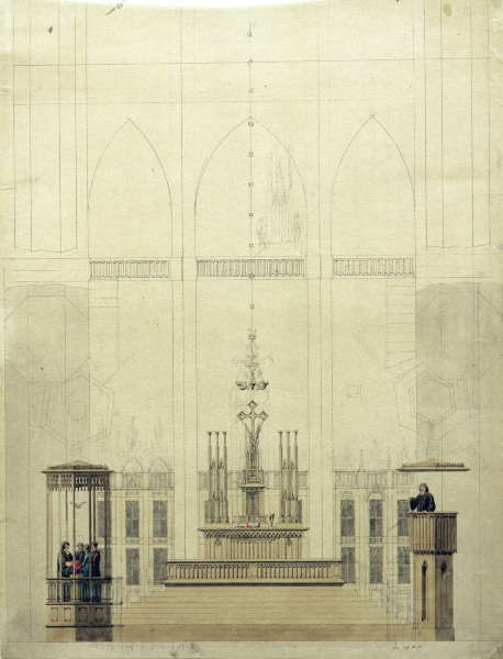 Altar room with baptistry od Caspar David Friedrich