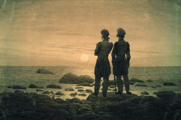 Two men at moonrise by the sea od Caspar David Friedrich