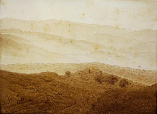 Mountain landscape near Teplitz od Caspar David Friedrich