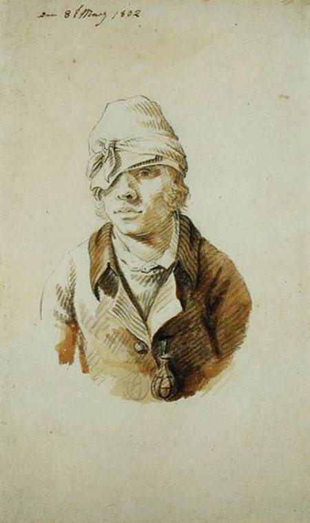 Self Portrait with Cap and Eye Patch, 8th May 1802 (pencil, brush and w/c on od Caspar David Friedrich