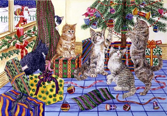 The Cats'' Christmas (w/c on paper)  od Catherine  Bradbury