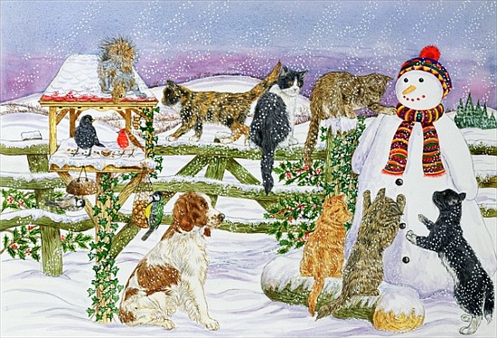 The Snowman and his Friends (w/c on paper)  od Catherine  Bradbury