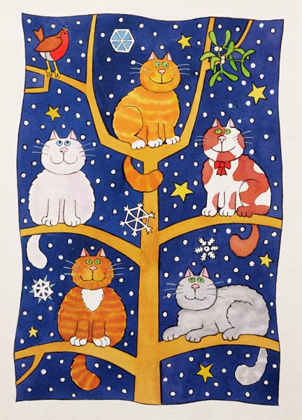 Five Christmas Cats  od Cathy  Baxter