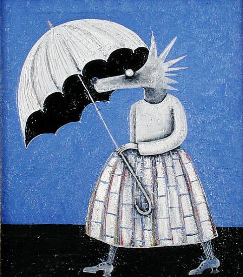La Parapluie (oil on board)  od Celia  Washington