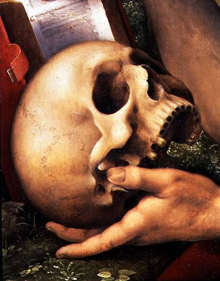 St. Jerome, detail of the skull od Cesare  da Sesto