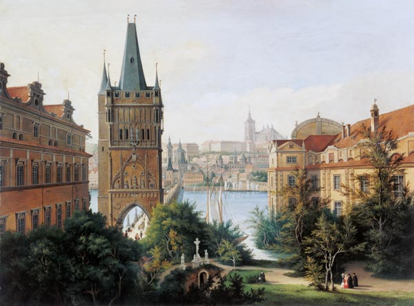 Prague, Karlsbrücke, Moldavia and Hradschin od C.F Kessler