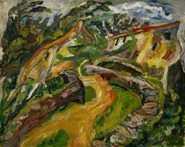 Landscape with ascending road od Žádost Soutine