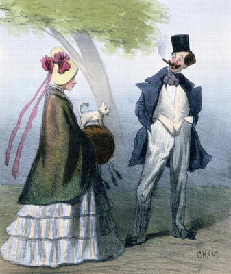 'We gentlemen all love virtuous maidens', caricature depicting a bounder or cad admiring a pretty gi od Cham