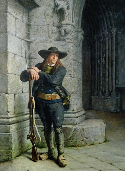 Armed Breton Guarding a Porch od Charles Antoine J. Loyeux