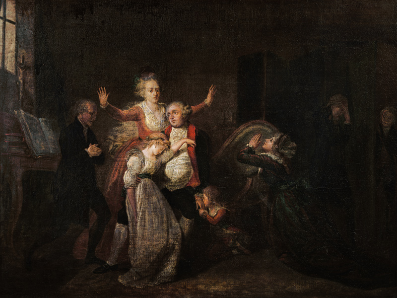 Louis XVI (1754-93) Bidding Farewell to his Family at the Temple od Charles Benazech