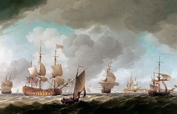 An English Vice-Admiral of the Red and his Squadron at Sea od Charles Brooking