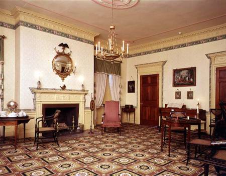 Drawing room at the Harrison Gray Otis House, Boston 1795, Probably designed od Charles  Bulfinch