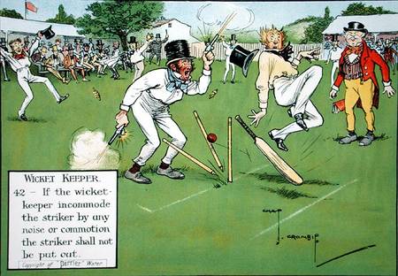 Wicket Keeper (42), from 'Laws of Cricket' od Charles Crombie
