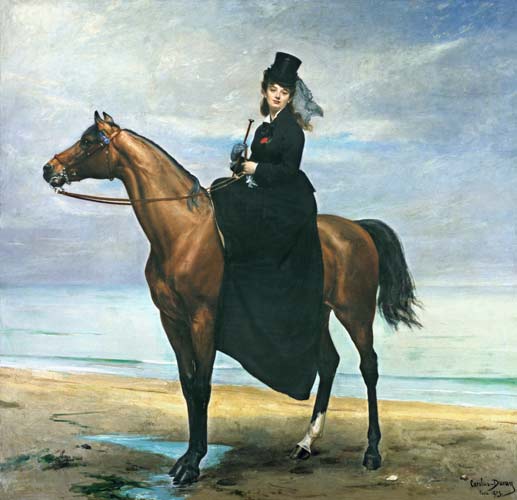 Equestrian Portrait of Mademoiselle Croizette od Charles Durant
