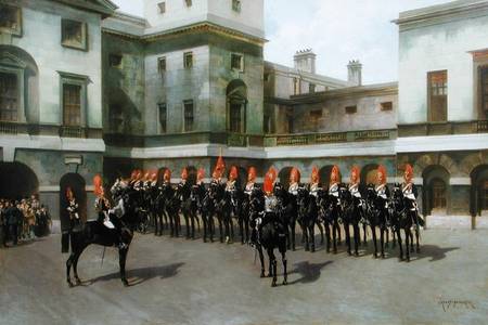 The Blues and Royals, Guard Mounting Parade, Whitehall od Charles Edouard Armand-Dumaresq