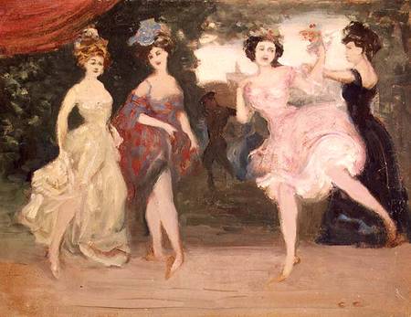 Four Dancing Girls on the Stage od Charles Edward Conder