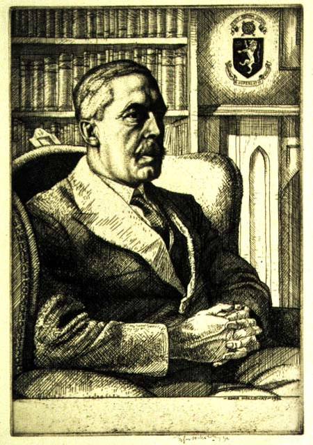 Portrait of Sir Cyril Norwood (1875-1956) 1932 (etching) od Charles Edward Holloway