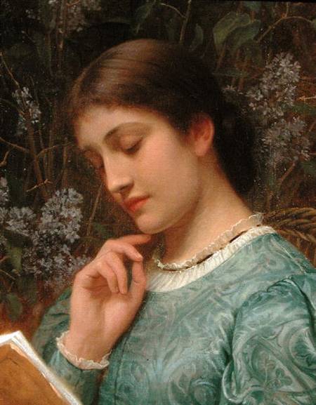 Girl Reading (Possibly Mrs Dickens) od Charles Edward Perugini