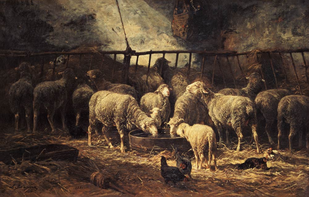 The Large Sheepfold od Charles Emile Jacques