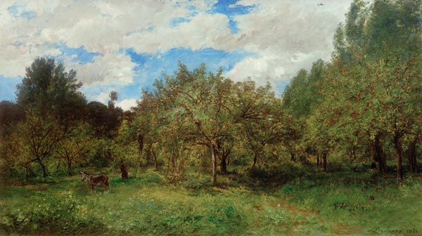 Le verger (Französischer Obstgarten zur Erntezeit) od Charles-François Daubigny