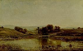 At a little lake od Charles-François Daubigny