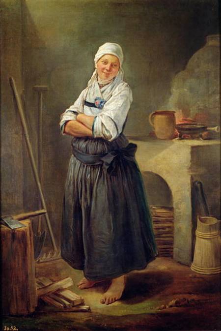 A Saxon Villager in her Kitchen od Charles-Francois Hutin