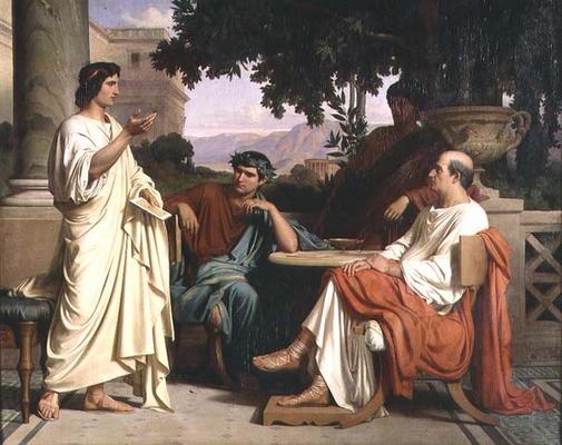 Horace, Virgil and Varius at the house of Maecenas od Charles Francois Jalabert