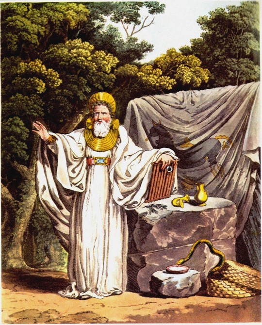 Arch-Druid in his full Judicial Costume (From "The Costume of the Original Inhabitants of the Britis od Charles Hamilton Smith