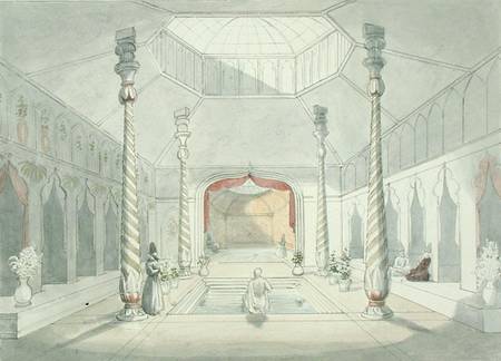 Interior of a Persian bath at Kermanshah od Charles Hamilton Smith