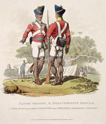 Native Troops in the East India Company's Service: a Sergeant of Light Infantry and a Private of the od Charles Hamilton Smith