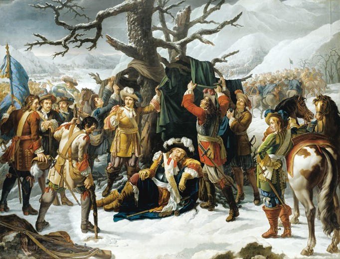 Maréchal de Turenne Asleep on the Eve of the Battle of Turckheim od Charles-Jacques Lebel