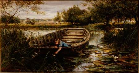 Picking Waterlilies (board) od Charles James Lewis