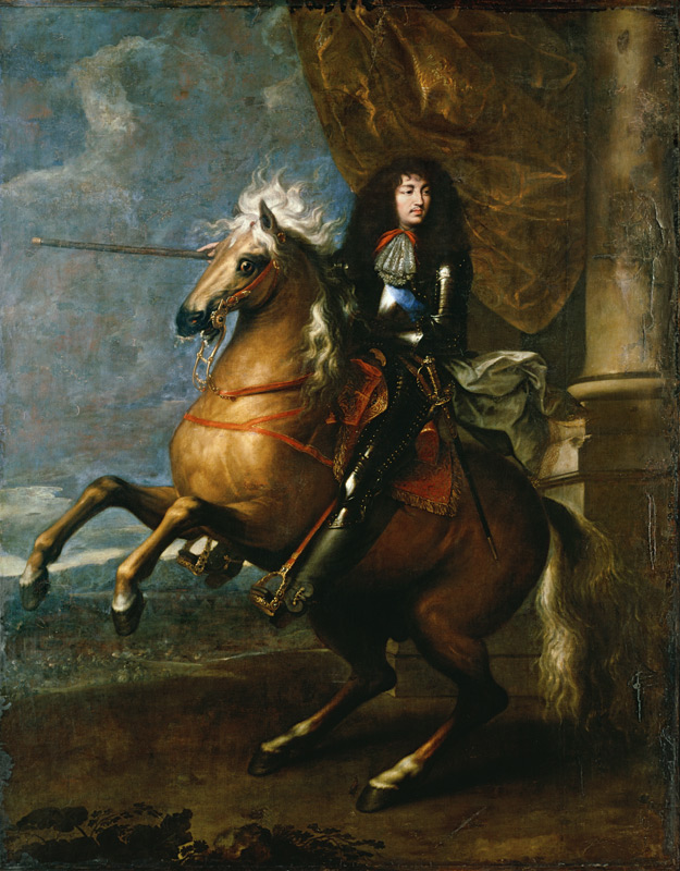 Reiterbildnis König Ludwigs XIV. von Frankreich (Portrait équestre de Louis XIV). od Charles Le Brun
