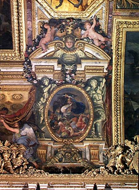 Defeat of the Turks in Hungary by the King's Troops in 1664, Ceiling Painting from the Galerie des G od Charles Le Brun