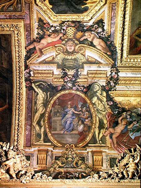 The Foundation of the Hotel Royal des Invalides in 1674, Ceiling Painting from the Galerie des Glace od Charles Le Brun