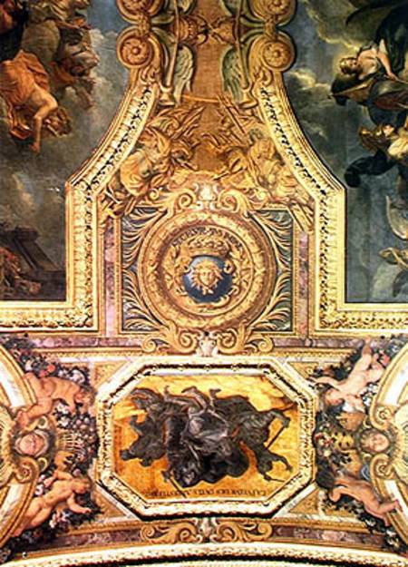 The Ending of the Mania for Duels in 1662, Ceiling Painting from the Galerie des Glaces od Charles Le Brun
