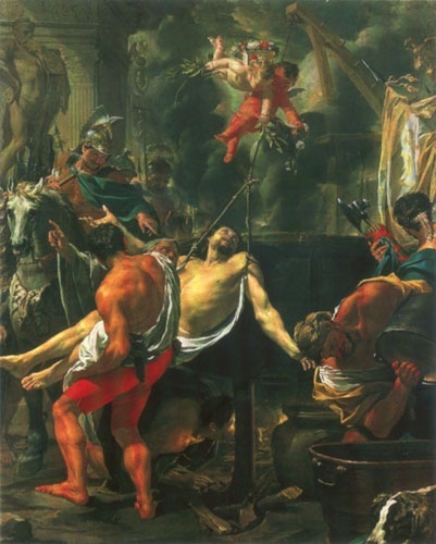 The Martyrdom of St. John Evangelist at the Porta Latina od Charles Le Brun