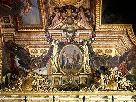 Meeting of the Two Seas, ceiling painting from the Galerie des Glaces od Charles Le Brun