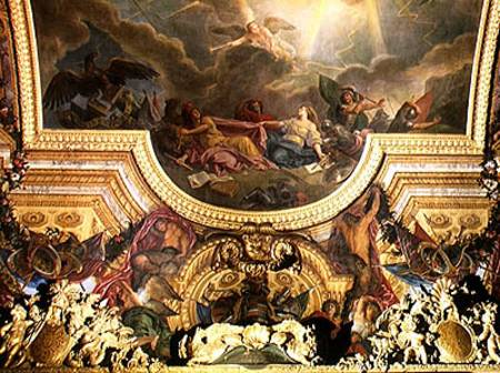 The Strategy of the Spanish Ruined by the Taking of Ghent, ceiling painting from the Galerie des Gla od Charles Le Brun