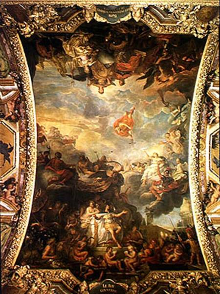 View of King Louis XIV (1638-1715) Governing Alone in 1661 and The Prosperous Neighbouring Powers of od Charles Le Brun