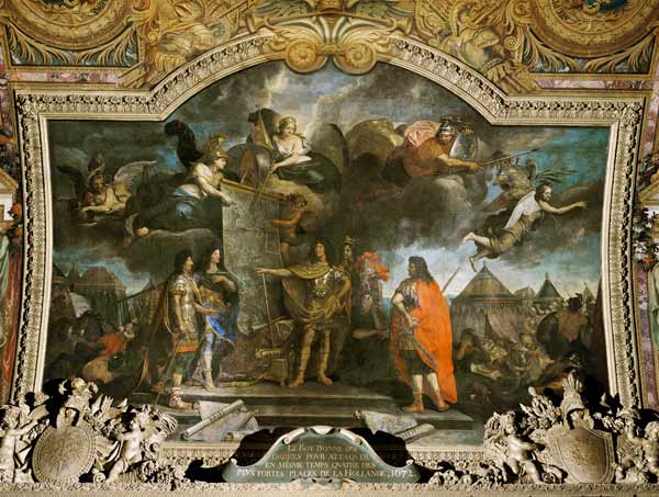 King Louis XIV (1638-1715) Gives Orders to Simultaneously Attack Four of the Strongest Dutch Positio od Charles Le Brun