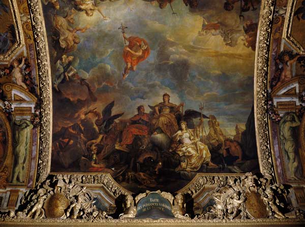 The Prosperous Neighbouring Powers of France, Ceiling Painting from the Galerie des Glaces od Charles Le Brun
