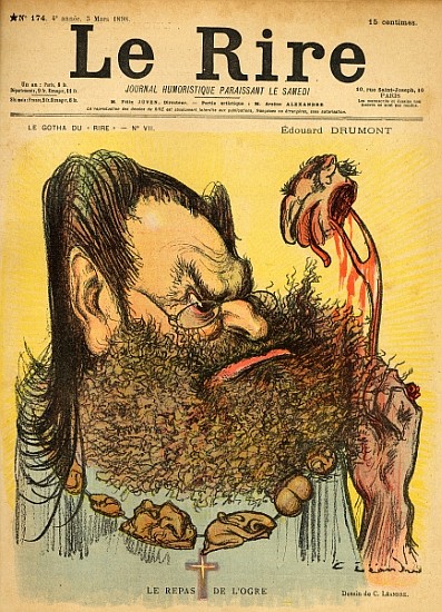 Caricature of Edouard Drumont, from the front cover of ''Le Rire'', 5th March 1898 od Charles Leandre