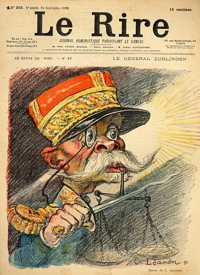Caricature of General Zurlinden, from the front cover of ''Le Rire'', 24th September 1898 od Charles Leandre